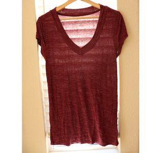 Maroon Basic V-Neck